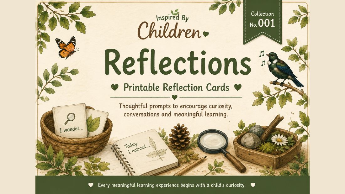 Reflections Collection cover — printable reflection cards illustrated with birds, leaves and a butterfly