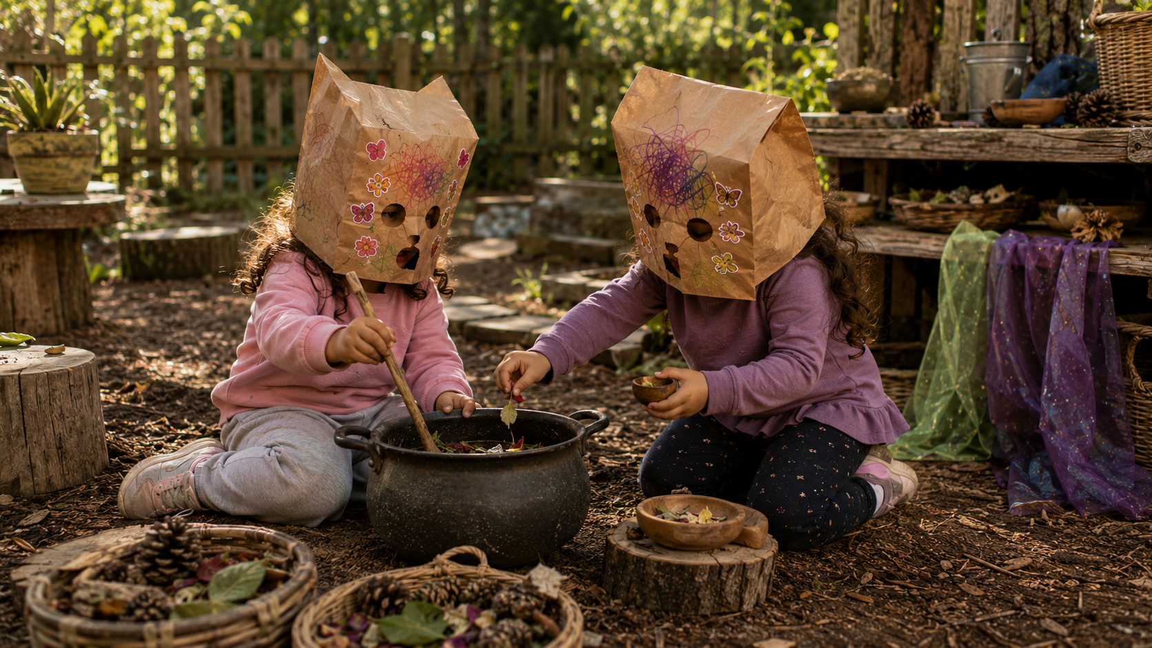 Children exploring imaginative paper bag play in an Inspired By Children YouTube video