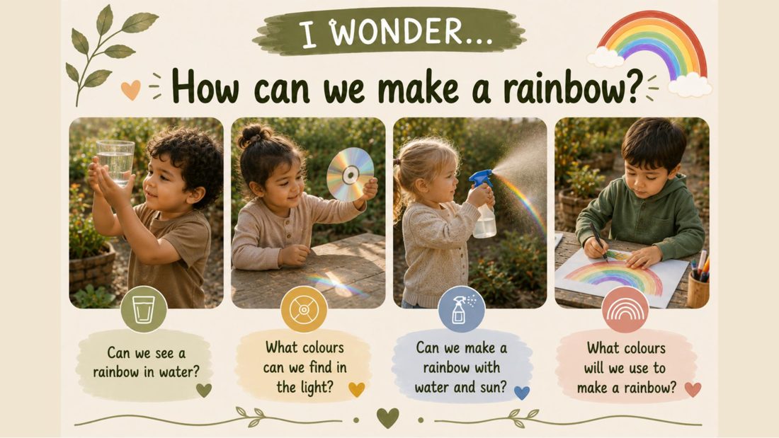 I Wonder card: How can we make a rainbow?