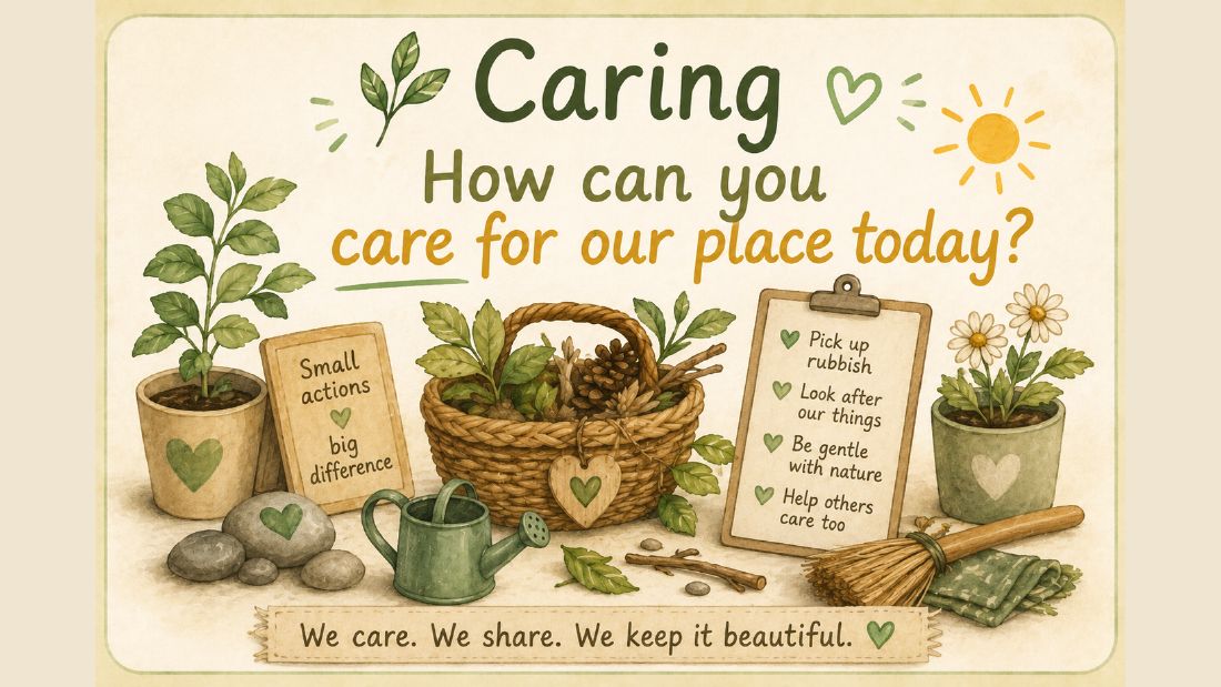 Reflection card: Caring — How can you care for our place today?
